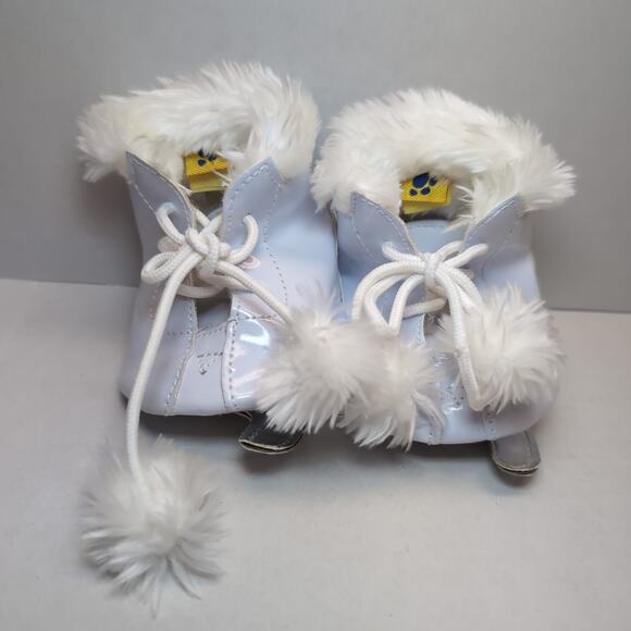 Build A Bear Ice Skating Sparkle Ice Blue Iridescent Outfit w/ Faux Fur & Skates - Picture 6 of 12